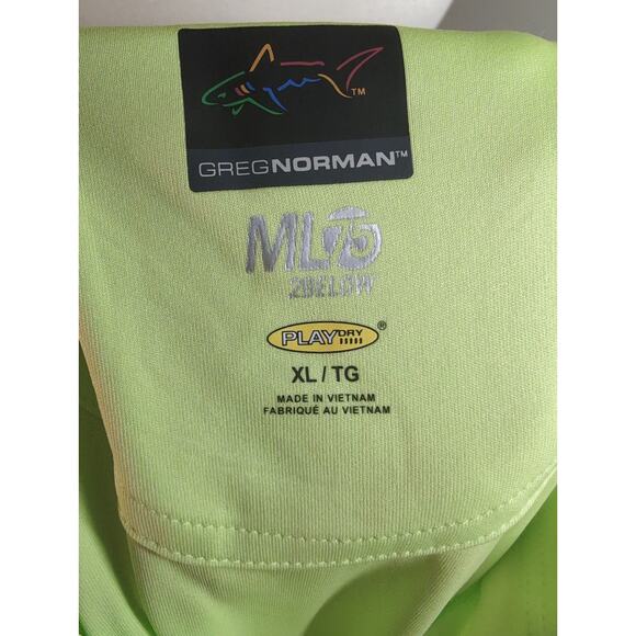 Greg Norman XL NWT lemon green gold dressy golf polo - Picture 7 of 8